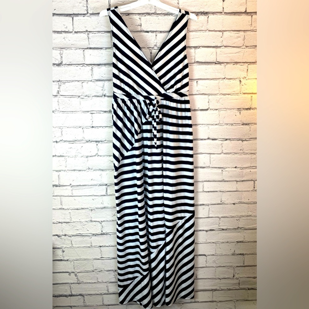 Torrid Black and White Striped Tank Maxi Dress size 1X